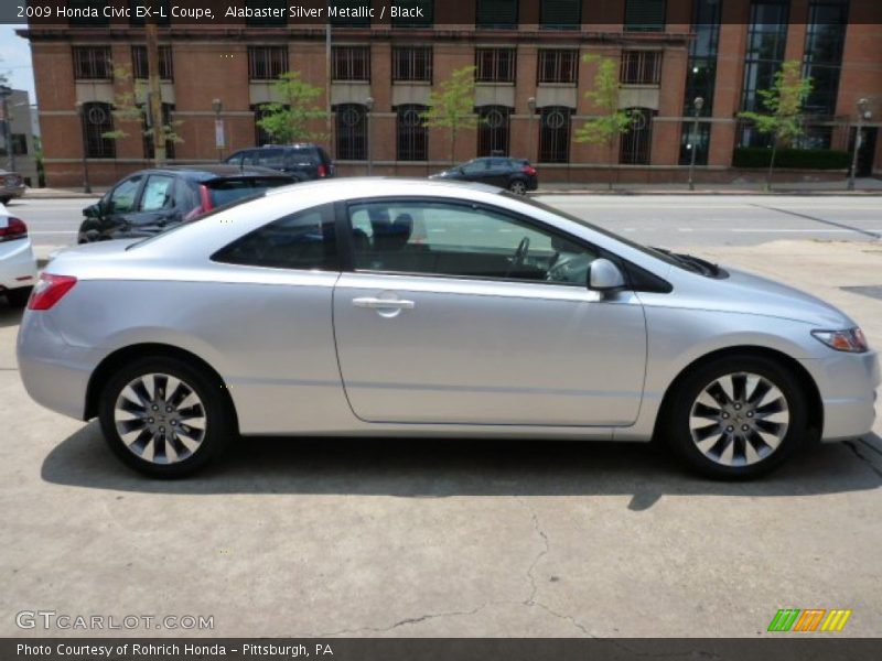 Alabaster Silver Metallic / Black 2009 Honda Civic EX-L Coupe