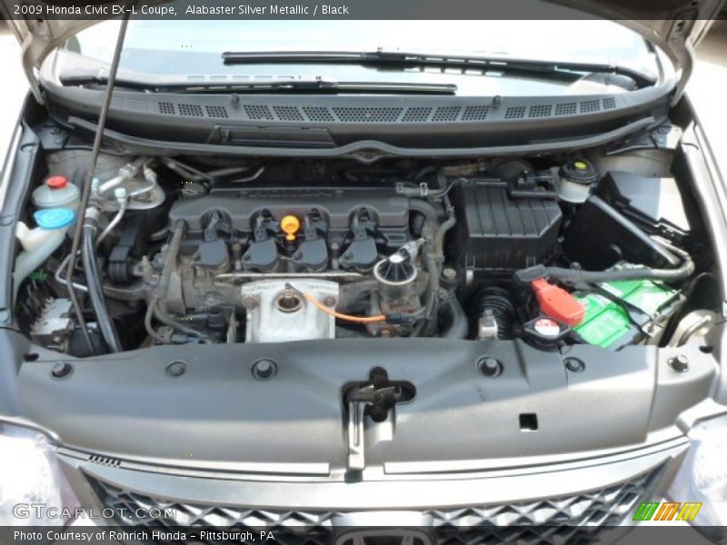 Alabaster Silver Metallic / Black 2009 Honda Civic EX-L Coupe