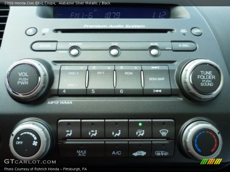 Alabaster Silver Metallic / Black 2009 Honda Civic EX-L Coupe