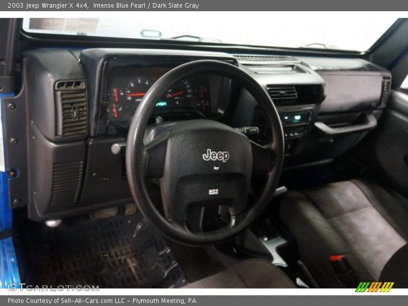 Intense Blue Pearl / Dark Slate Gray 2003 Jeep Wrangler X 4x4