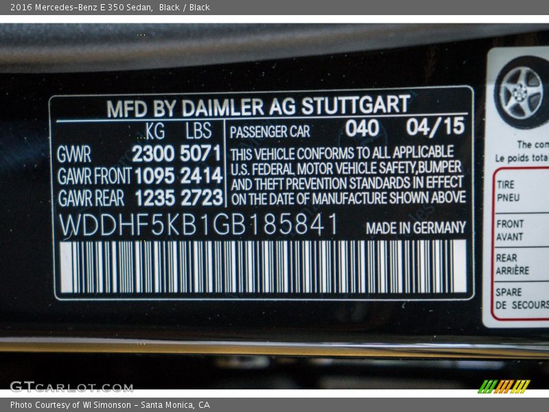 Black / Black 2016 Mercedes-Benz E 350 Sedan