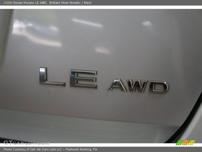 Brilliant Silver Metallic / Black 2009 Nissan Murano LE AWD