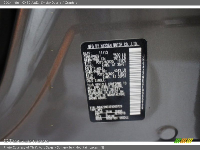 Smoky Quartz / Graphite 2014 Infiniti QX80 AWD