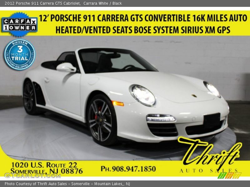 Carrara White / Black 2012 Porsche 911 Carrera GTS Cabriolet