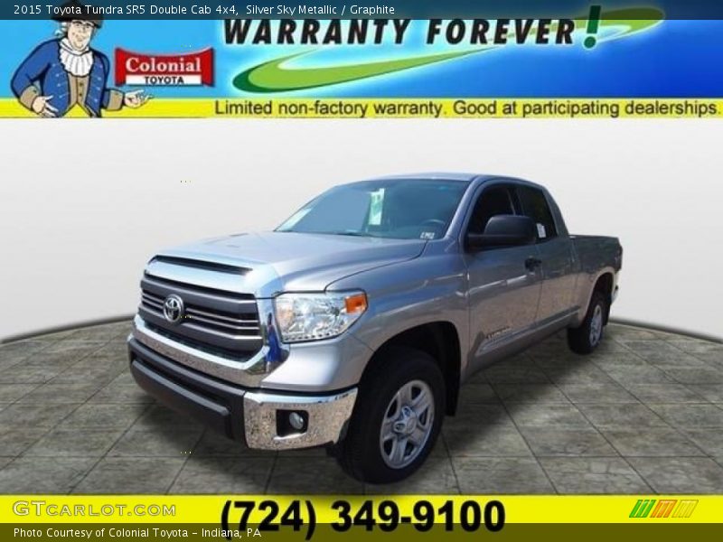 Silver Sky Metallic / Graphite 2015 Toyota Tundra SR5 Double Cab 4x4