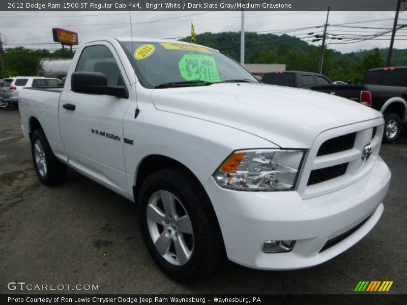 Bright White / Dark Slate Gray/Medium Graystone 2012 Dodge Ram 1500 ST Regular Cab 4x4