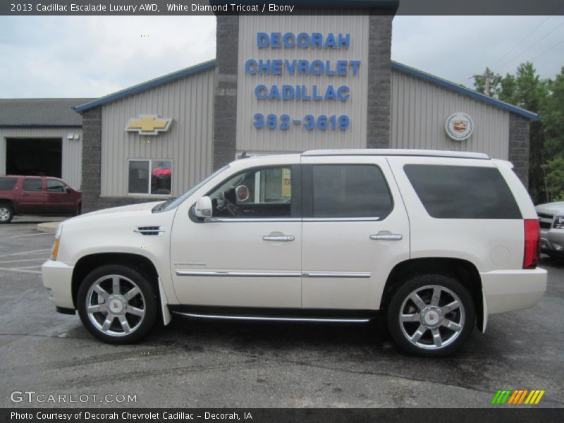 White Diamond Tricoat / Ebony 2013 Cadillac Escalade Luxury AWD