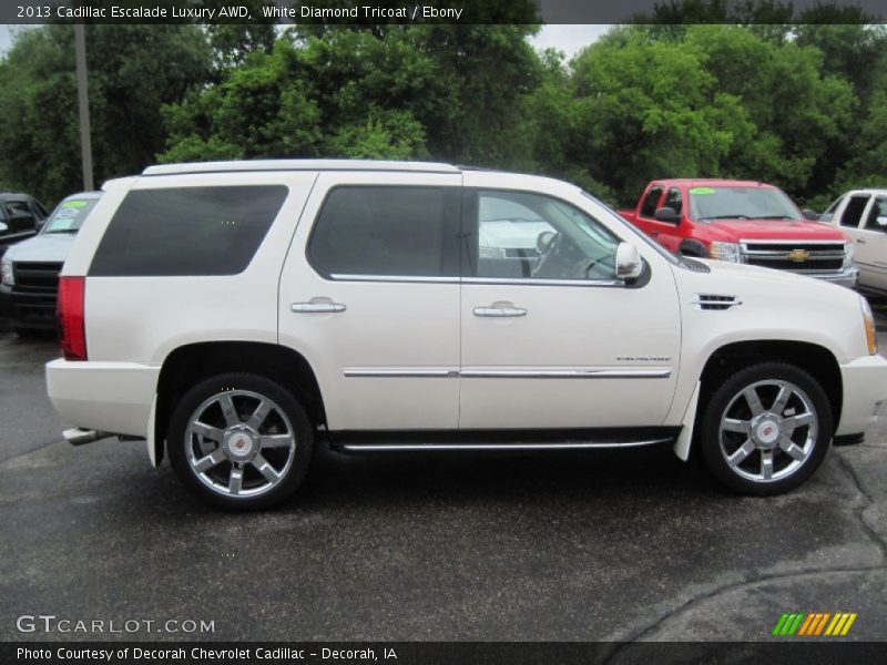 White Diamond Tricoat / Ebony 2013 Cadillac Escalade Luxury AWD