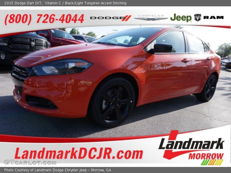 Vitamin C / Black/Light Tungsten Accent Stitching 2015 Dodge Dart SXT