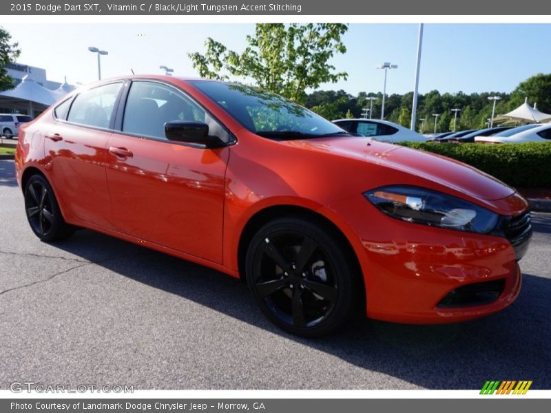 Vitamin C / Black/Light Tungsten Accent Stitching 2015 Dodge Dart SXT
