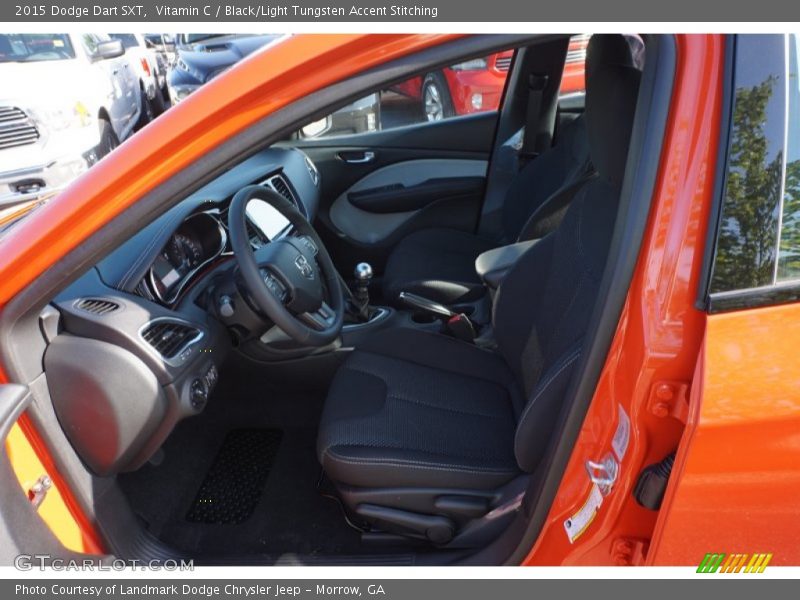 Vitamin C / Black/Light Tungsten Accent Stitching 2015 Dodge Dart SXT