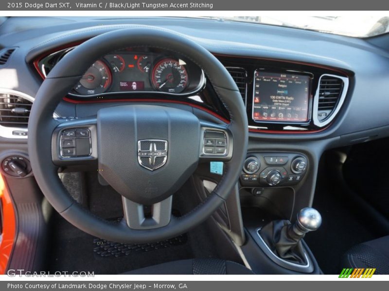 Vitamin C / Black/Light Tungsten Accent Stitching 2015 Dodge Dart SXT