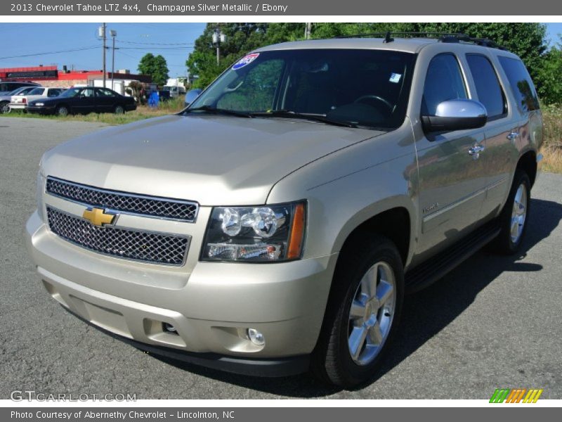 Champagne Silver Metallic / Ebony 2013 Chevrolet Tahoe LTZ 4x4