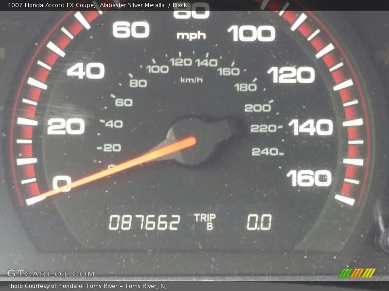 Alabaster Silver Metallic / Black 2007 Honda Accord EX Coupe
