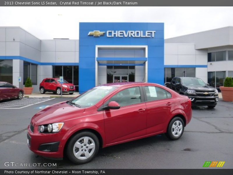 Crystal Red Tintcoat / Jet Black/Dark Titanium 2013 Chevrolet Sonic LS Sedan