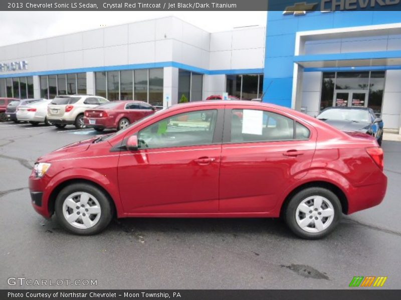Crystal Red Tintcoat / Jet Black/Dark Titanium 2013 Chevrolet Sonic LS Sedan