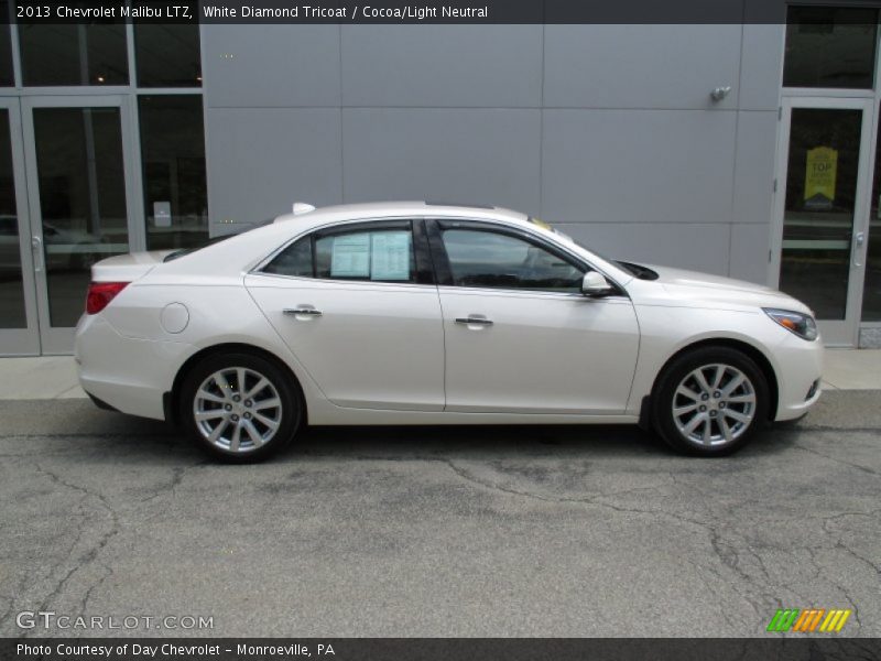 White Diamond Tricoat / Cocoa/Light Neutral 2013 Chevrolet Malibu LTZ