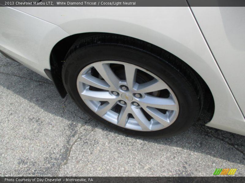 White Diamond Tricoat / Cocoa/Light Neutral 2013 Chevrolet Malibu LTZ