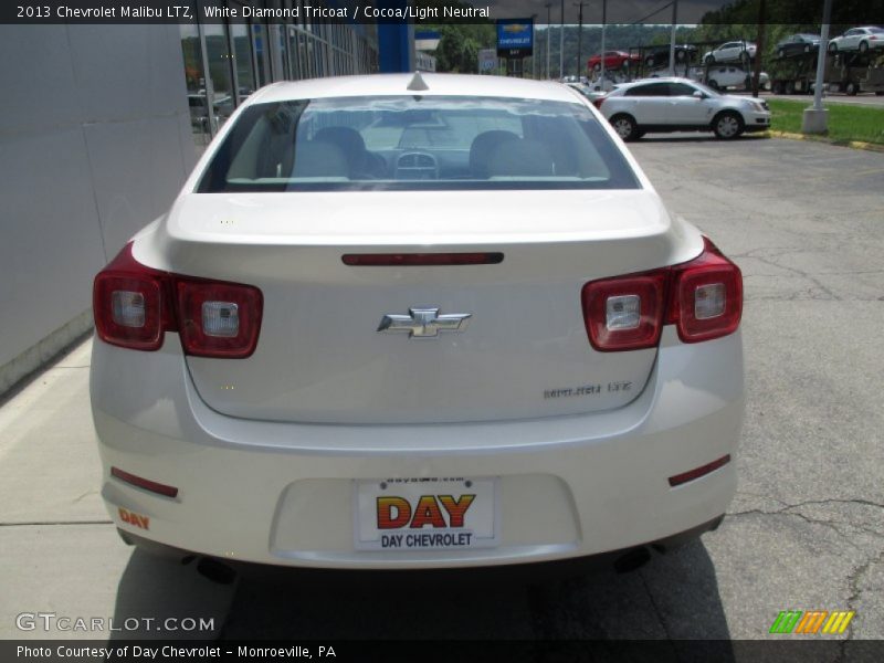 White Diamond Tricoat / Cocoa/Light Neutral 2013 Chevrolet Malibu LTZ