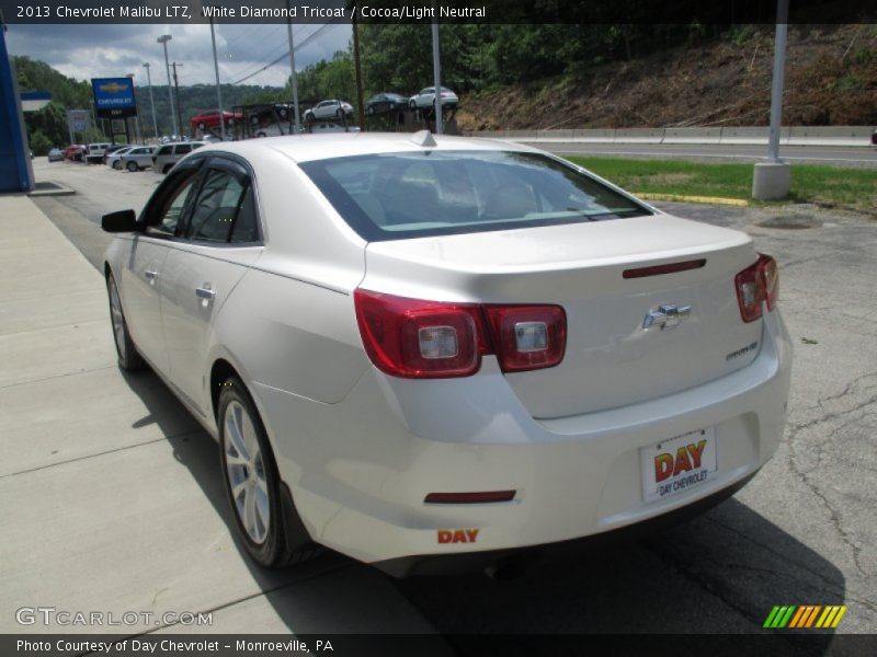 White Diamond Tricoat / Cocoa/Light Neutral 2013 Chevrolet Malibu LTZ