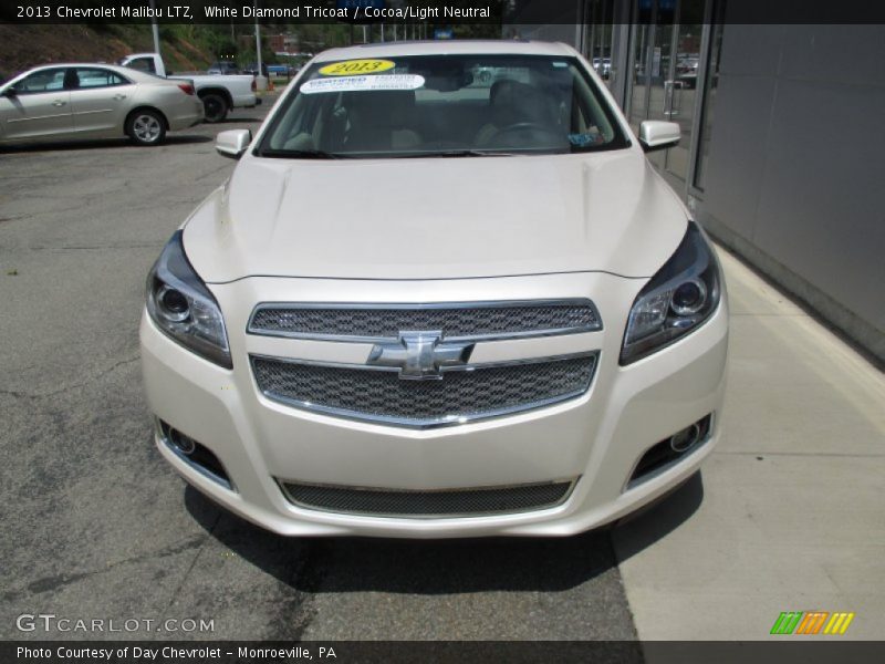 White Diamond Tricoat / Cocoa/Light Neutral 2013 Chevrolet Malibu LTZ