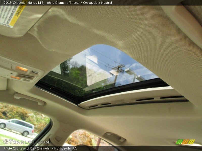 White Diamond Tricoat / Cocoa/Light Neutral 2013 Chevrolet Malibu LTZ