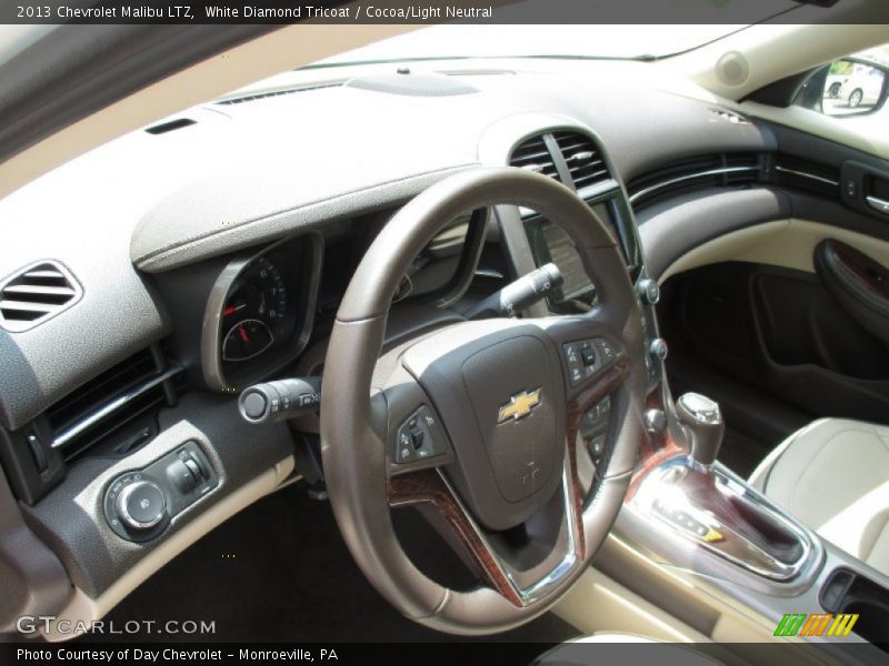 White Diamond Tricoat / Cocoa/Light Neutral 2013 Chevrolet Malibu LTZ