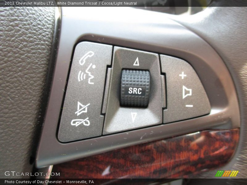 White Diamond Tricoat / Cocoa/Light Neutral 2013 Chevrolet Malibu LTZ