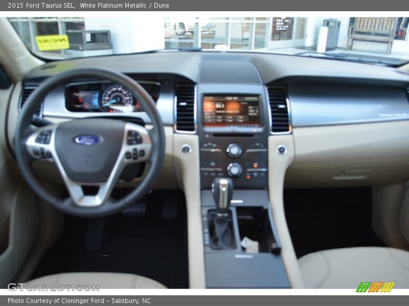 White Platinum Metallic / Dune 2015 Ford Taurus SEL