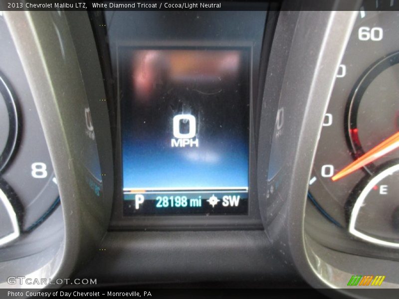 White Diamond Tricoat / Cocoa/Light Neutral 2013 Chevrolet Malibu LTZ