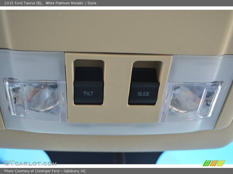White Platinum Metallic / Dune 2015 Ford Taurus SEL