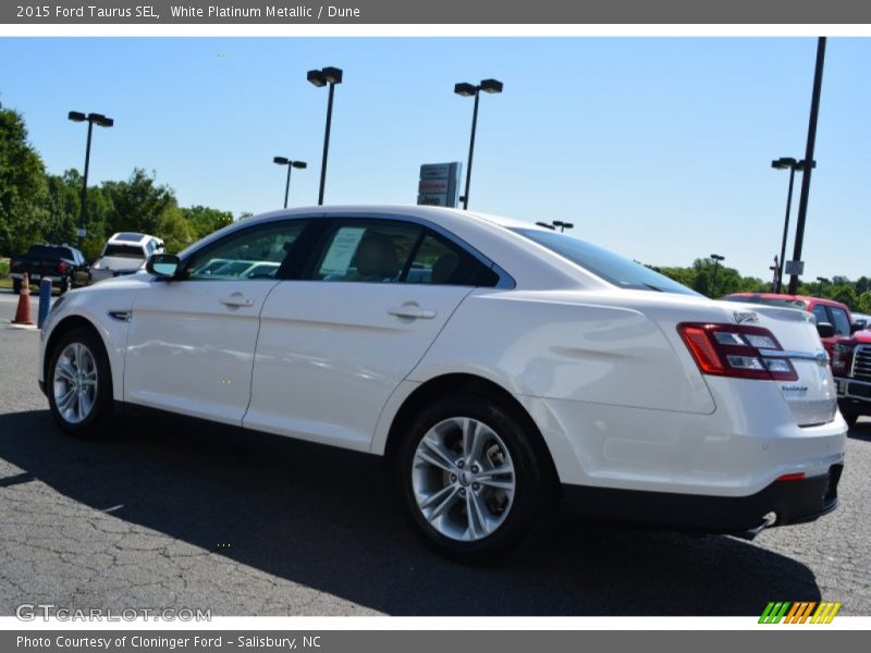 White Platinum Metallic / Dune 2015 Ford Taurus SEL
