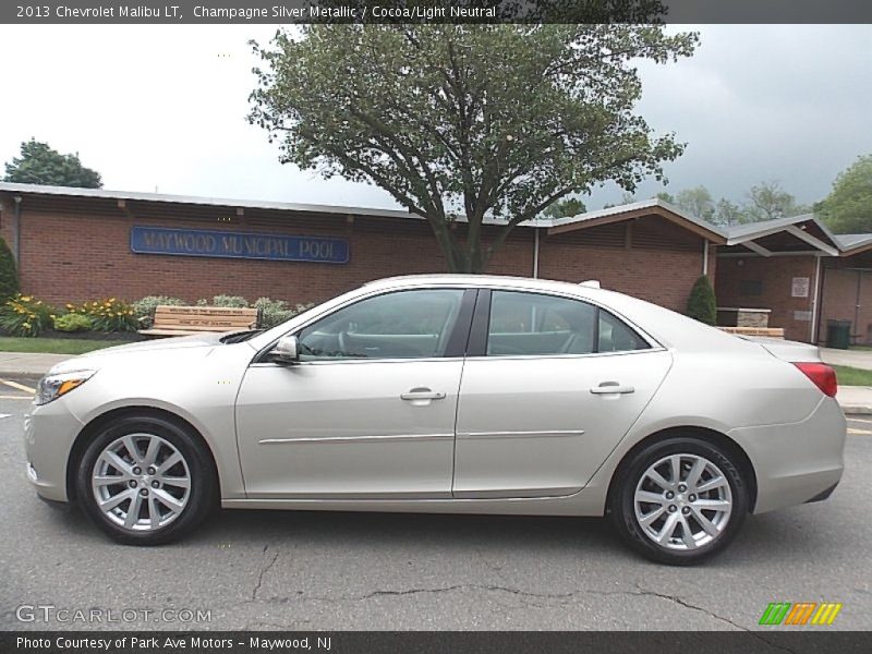 Champagne Silver Metallic / Cocoa/Light Neutral 2013 Chevrolet Malibu LT