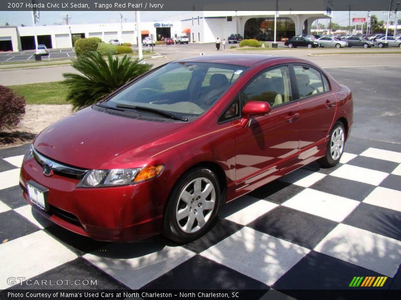 Tango Red Pearl / Ivory 2007 Honda Civic LX Sedan