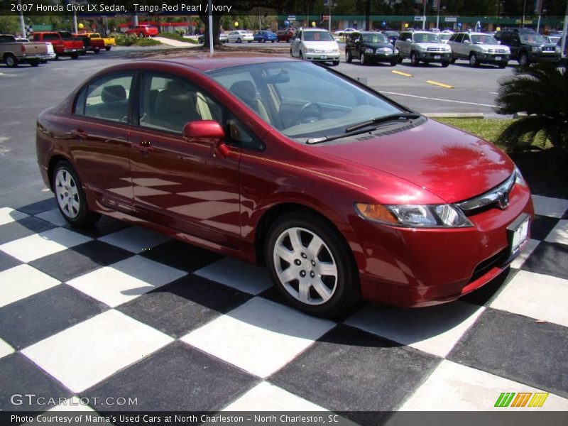 Tango Red Pearl / Ivory 2007 Honda Civic LX Sedan