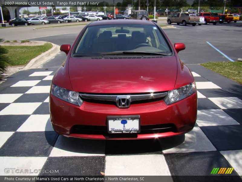 Tango Red Pearl / Ivory 2007 Honda Civic LX Sedan