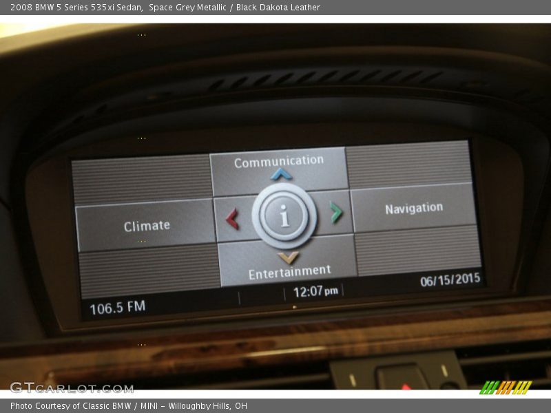 Space Grey Metallic / Black Dakota Leather 2008 BMW 5 Series 535xi Sedan