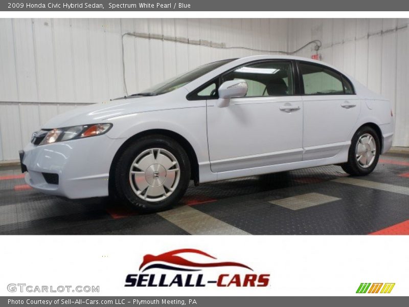 Spectrum White Pearl / Blue 2009 Honda Civic Hybrid Sedan