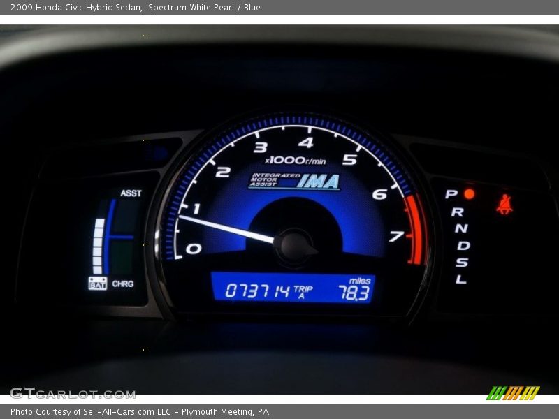 Spectrum White Pearl / Blue 2009 Honda Civic Hybrid Sedan