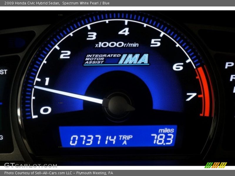 Spectrum White Pearl / Blue 2009 Honda Civic Hybrid Sedan