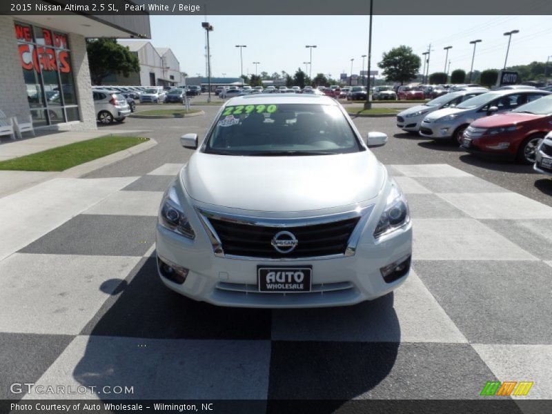 Pearl White / Beige 2015 Nissan Altima 2.5 SL