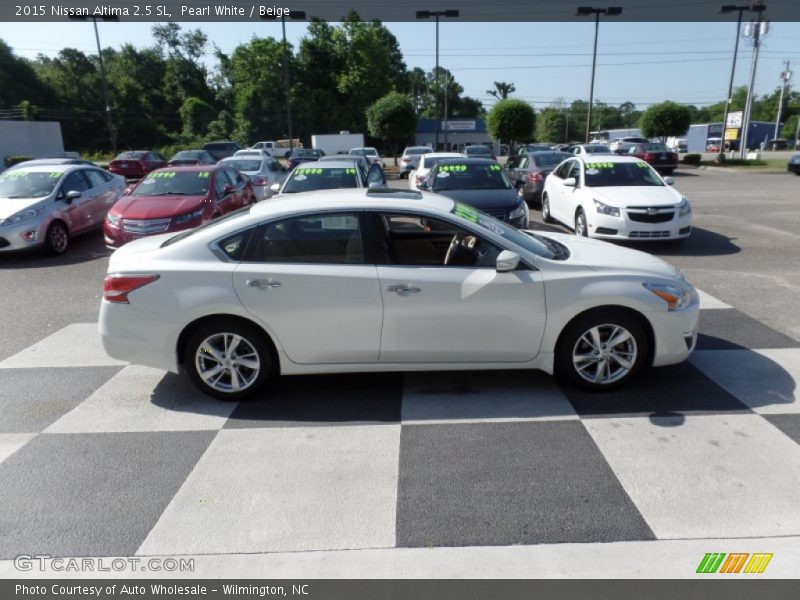 Pearl White / Beige 2015 Nissan Altima 2.5 SL