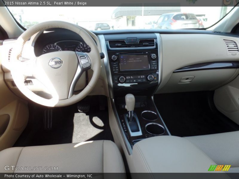 Pearl White / Beige 2015 Nissan Altima 2.5 SL