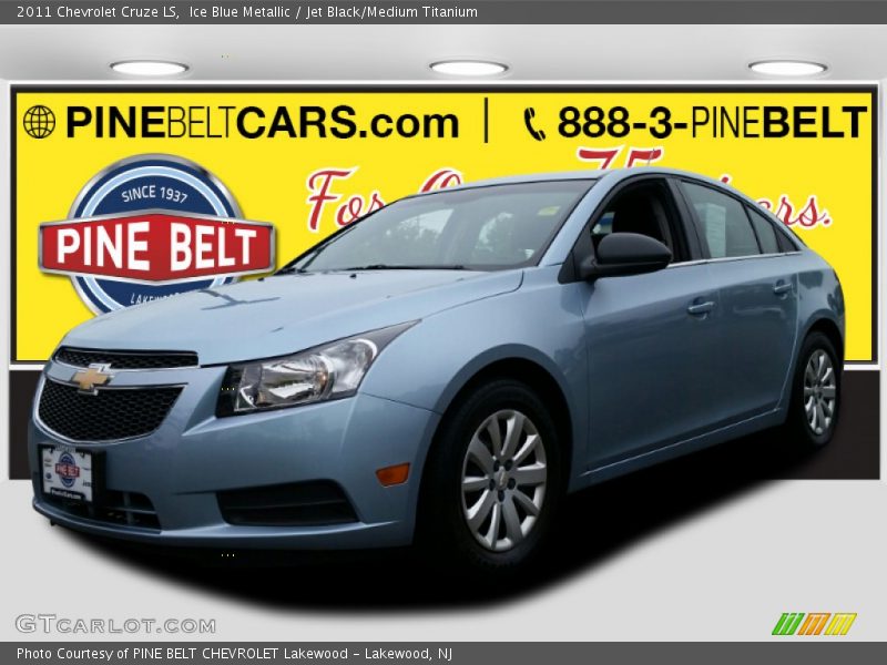 Ice Blue Metallic / Jet Black/Medium Titanium 2011 Chevrolet Cruze LS