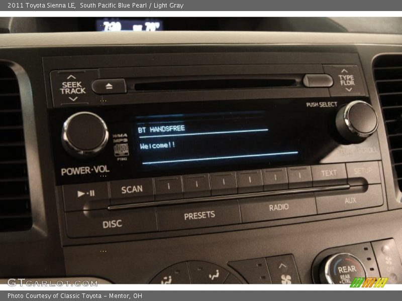 South Pacific Blue Pearl / Light Gray 2011 Toyota Sienna LE