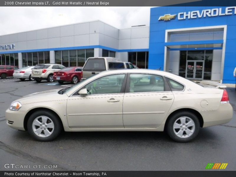 Gold Mist Metallic / Neutral Beige 2008 Chevrolet Impala LT
