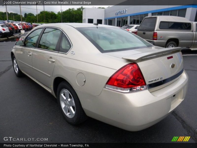 Gold Mist Metallic / Neutral Beige 2008 Chevrolet Impala LT