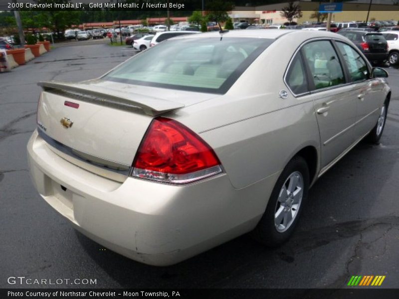Gold Mist Metallic / Neutral Beige 2008 Chevrolet Impala LT