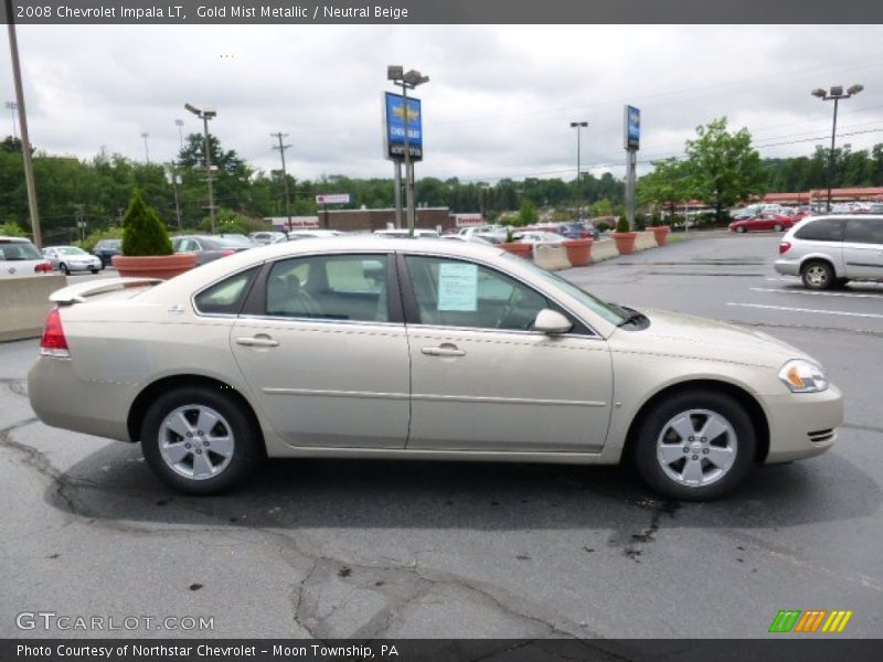 Gold Mist Metallic / Neutral Beige 2008 Chevrolet Impala LT