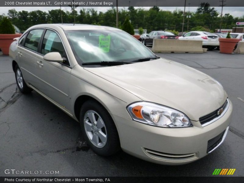 Gold Mist Metallic / Neutral Beige 2008 Chevrolet Impala LT